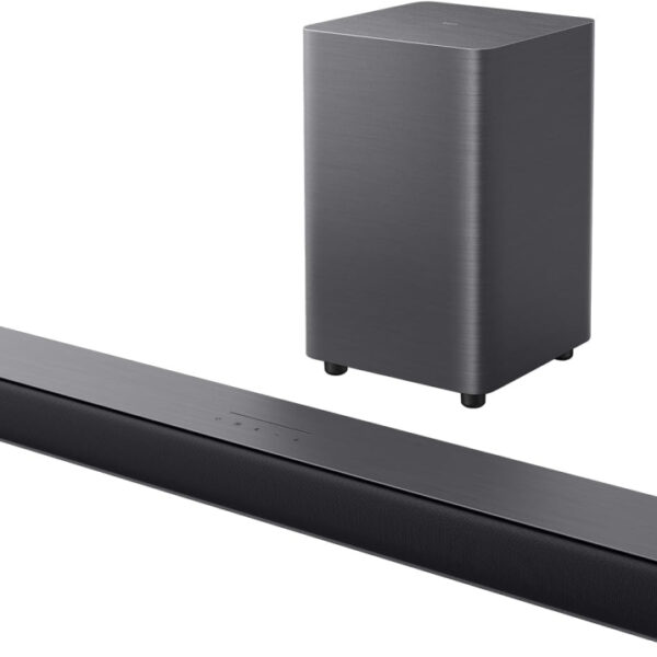 TCL S55HK 2.1 channel Dolby Atmos Soundbar,220W max power with dual bass system,support DTS Virtual X,HDMI eARC and Bluetooth 5.3,soundbar with wireless subwoofer,home cinema