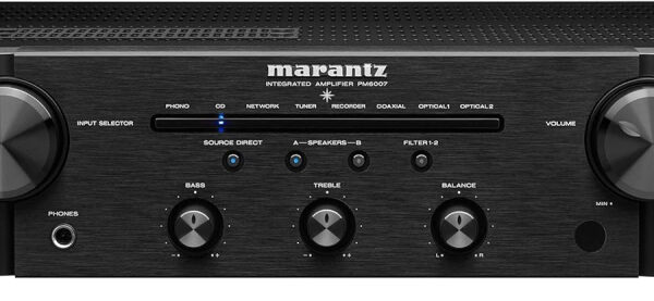 Marantz PM6007 Amplifier, Integrated Amplifier with Digital Connectivity, Analog Coaxial and Optical Inputs, 2x 45 Watt, DAC, D/A Conversion for Digital Input - Black