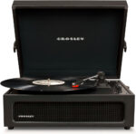 Crosley Voyager Portable Turntable - Bluetooth Record Player, 3-Speed Suitcase Vinyl Player, Home Turntables for Vinyl Records, Built in Stereo Speakers & Bluetooth Receiver, AUX Input, Black