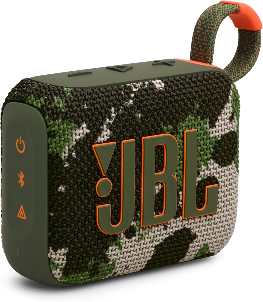 JBL GO 4 Ultra-Portable Bluetooth Speaker with Big JBL Pro Sound and Punchy Bass, PlaytimeBoost, Waterproof Design and 7-Hour Playtime, Camo