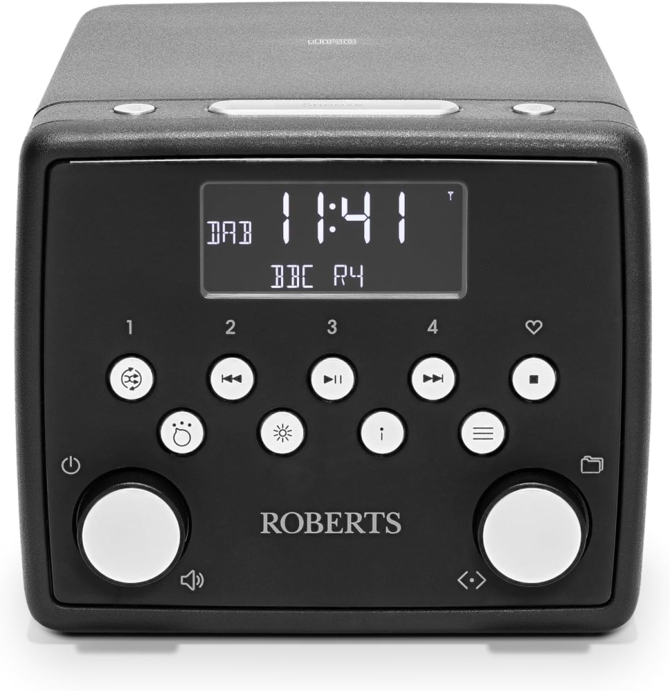 Roberts SOUND49 FM/DAB/DAB+ Digital Radio with Bluetooth, Alarms and CD Player, Black