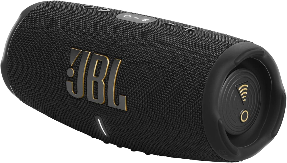 JBL Charge 5 Wi-Fi and Bluetooth Speaker with 20-Hour Battery Life, Waterproof and Dustproof, Black