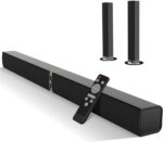 2.0-channel Soundbar for TV, 32 Inch Divisible 2-in-1 Sound bar, Soundbar Bluetooth 5.3 with 3 EQ Modes and 3D Surround Sound, TV Speaker Soundbars with ARC/Optical/Aux, Black
