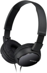 Sony MDR-ZX110 Wired Overhead Headphones, Neodymium Dynamic Drivers, Swivel Fold Design - Black