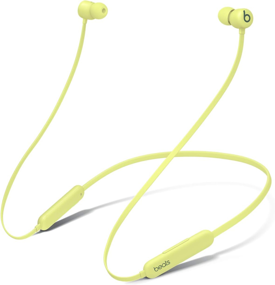 Beats Flex Wireless Earphones – Apple W1 Headphone Chip, Magnetic Earbuds, Class 1 Bluetooth, 12 Hours of Listening Time, Built-in Microphone - Yuzu Yellow