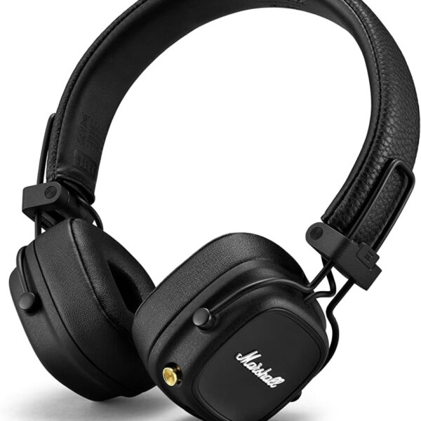 Marshall Major IV On Ear Bluetooth Headphones, Wireless Earphones, Foldable, 80+ Hours Wireless playtime- Black