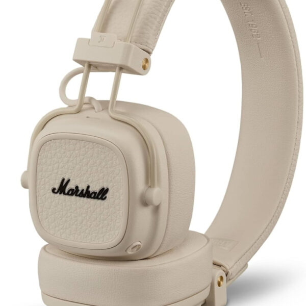 Marshall Major V Bluetooth Headphones, 100 Hours Playtime - Cream