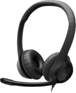 Logitech H390 Wired Headset for PC/Laptop, Stereo Headphones with Noise Cancelling Microphone, USB-A, In-Line Controls, Works with Chromebook - Black