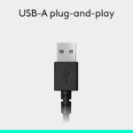 Logitech H390 Wired Headset for PC/Laptop, Stereo Headphones with Noise Cancelling Microphone, USB-A, In-Line Controls, Works with Chromebook - Black - Image 5