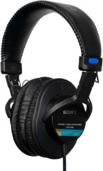 Sony MDR-7506 Closed-Back Studio Monitor Headphones - Wired, 10Hz to 20kHz Frequency Range, Good for Studio Recording & Mixing, 63 Ohm, Lightweight Foldable Design (227g), Includes Pouch, Black