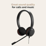 Jabra Evolve 20 Stereo Headset – Microsoft Certified Headphones for VoIP Softphone with Passive Noise Cancellation – USB-Cable with Controller – Black - Image 3