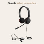 Jabra Evolve 20 Stereo Headset – Microsoft Certified Headphones for VoIP Softphone with Passive Noise Cancellation – USB-Cable with Controller – Black - Image 5