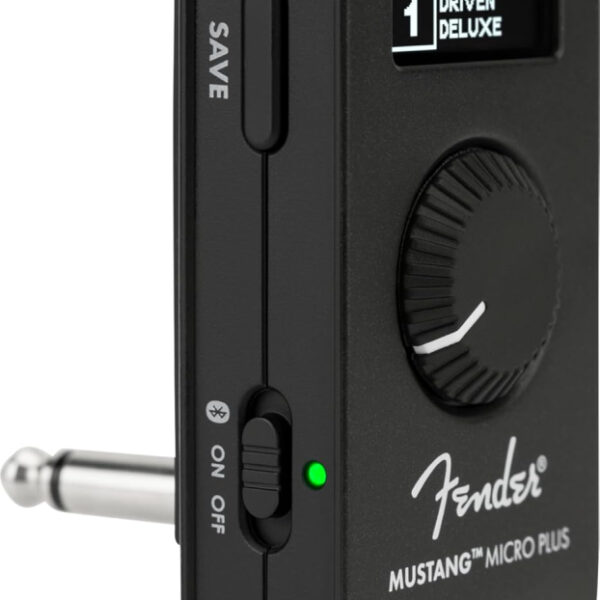 Fender Mustang Micro Plus Guitar Amp, Ultimate Personal Headphone Amplifier with 25 Amp Models, 25 Effects, Bluetooth, and 100 Presets, USB Rechargeable
