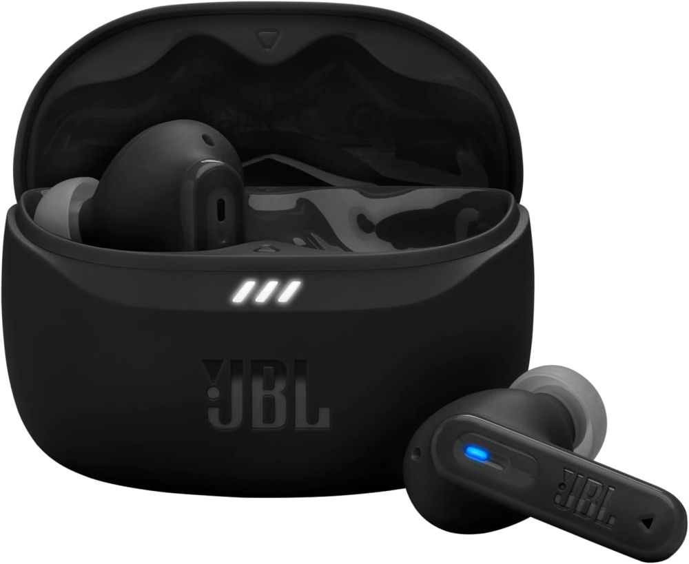 JBL Tune Beam 2, Wireless Noise Cancelling Bluetooth Earbuds with 48h Playtime, IP54 Water and Dust Resistant, Multi-Point Connection, Ergonomic Design, Closed-Back Stick Design, Black