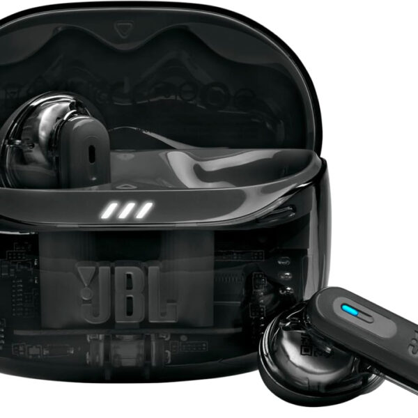 JBL Tune Beam Ghost 2, Wireless Noise Cancelling Bluetooth Earbuds with 48h Playtime, IP54 Water and Dust Resistant, Multi-Point Connection, Ergonomic Design, Closed-Back Stick Design, Black Ghost