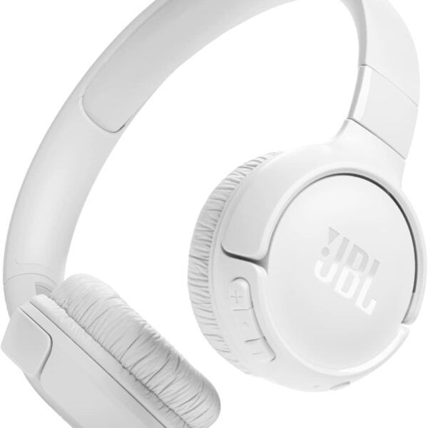 JBL Tune 520 BT Wireless On-Ear Headphones with JBL Pure Bass Sound, Bluetooth 5.3, Hands-Free Calls and 57-Hour Battery Life, White