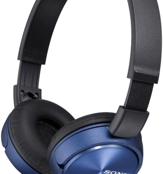 Sony MDR-ZX310 On-Ear Overhead Wired Headphones, Swivel Fold, 3.5mm Headphone Jack - Metallic Blue