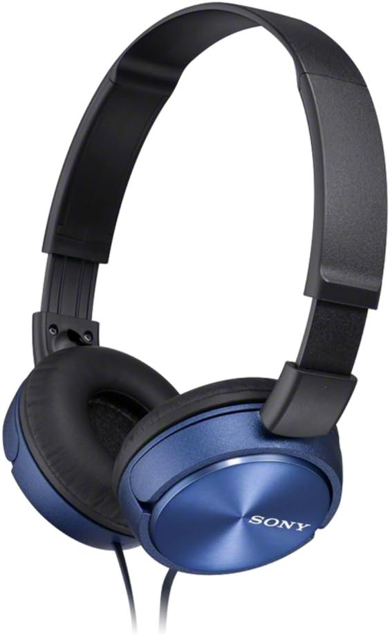 Sony MDR-ZX310 On-Ear Overhead Wired Headphones, Swivel Fold, 3.5mm Headphone Jack - Metallic Blue