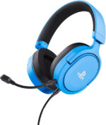 Trust Gaming GXT 498B Forta [Officially Licensed for PlayStation 5] Gaming Headset for PS5 / PS4, 1.2m Cable, 50mm Drivers, 3D Audio, Detachable Microphone, Wired Over-Ear Headphones with Mic, Blue