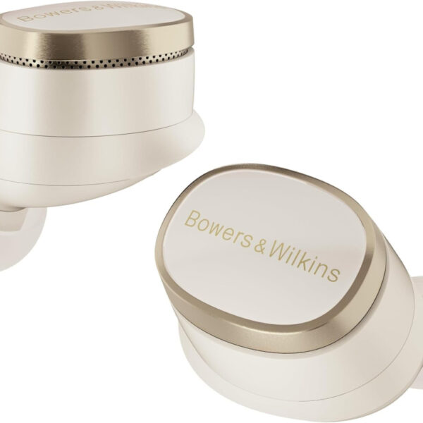 Bowers & Wilkins Pi8 True Wireless Noise Cancelling Earbuds with Bluetooth aptX, 24-bit Wireless Connection, Audio Retransmission, and 6 Built-in Microphones – Dove White