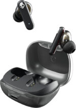 Skullcandy Smokin’ Buds Wireless Earbuds, Bluetooth Headphones, Noise Isolating Fit, Up to 20 Hours Battery, IPX4 Sweat and Water Resistant, Microphone for iPhone Android - Midnight Smoke