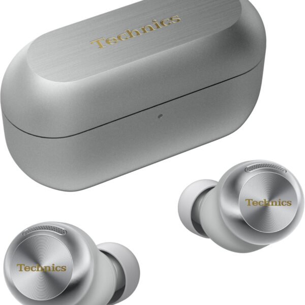 Technics EAH-AZ100E-S Wireless Earbuds with Noise Cancelling, Multipoint Bluetooth, Voice Focus AI, Comfortable In-Ear Headphones, Silver