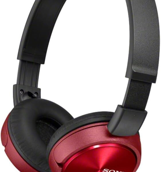Sony MDR-ZX310 On-Ear Overhead Wired Headphones, Swivel Fold, 3.5mm Headphone Jack - Metallic Red