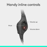 Logitech H390 Wired Headset for PC/Laptop, Stereo Headphones with Noise Cancelling Microphone, USB-A, In-Line Controls, Works with Chromebook - Black - Image 4