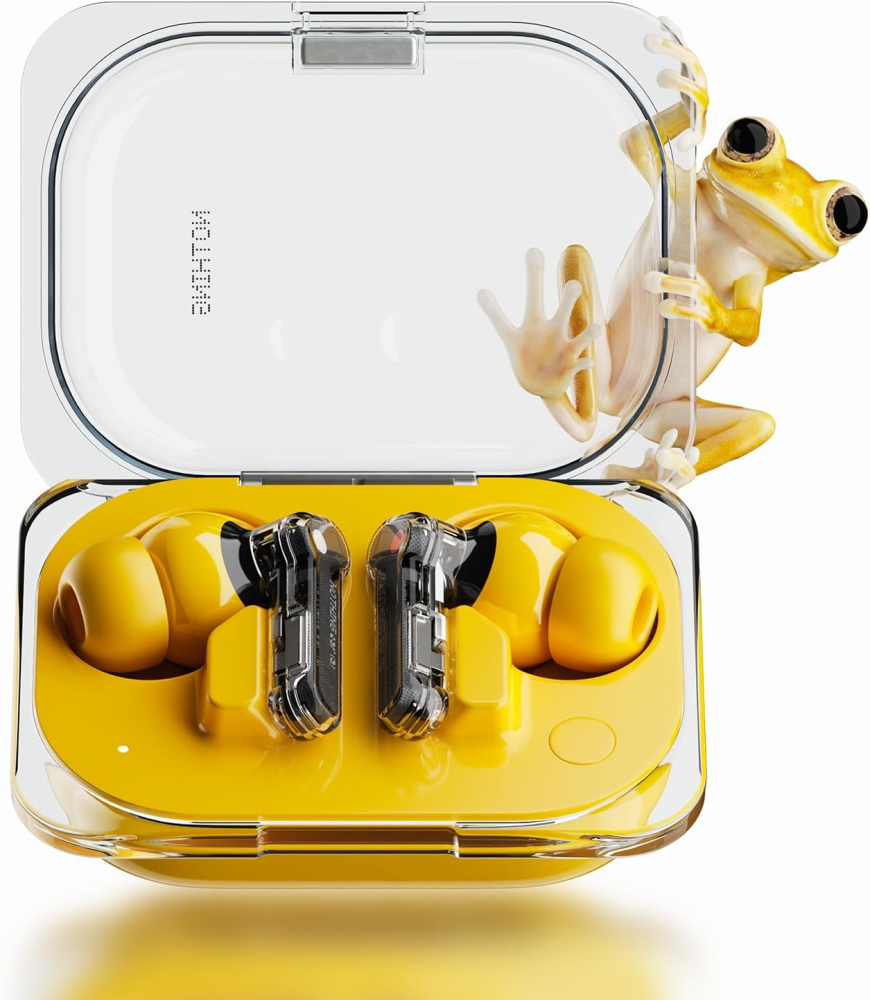 Nothing Ear (a) wireless ear buds with Active Noise Cancelling, Bass Enhance Algorithm and up to 42.5 hours of listening time - Yellow