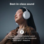 Sennheiser MOMENTUM 4 Wireless Noise Cancelling Headphones - Bluetooth Headset for Crystal-Clear Calls with Adaptive Noise Cancellation, Up To 60HR Playtime, Folding Design, Black/Copper - Image 2
