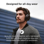 Sennheiser MOMENTUM 4 Wireless Noise Cancelling Headphones - Bluetooth Headset for Crystal-Clear Calls with Adaptive Noise Cancellation, Up To 60HR Playtime, Folding Design, Black/Copper - Image 4
