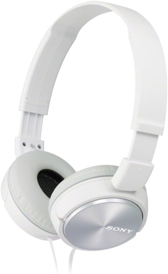 Sony MDR-ZX310 On-Ear Overhead Wired Headphones, Swivel Fold, 3.5mm Headphone Jack - Metallic White