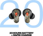 Skullcandy Dime 3 Wireless Earbuds, Bluetooth Headphones, Noise Isolating Fit, Up to 20 Hours Battery, Microphone for iPhone Android, Easy Carry with Integrated Lanyard - Realtree APX Black/Orange - Image 2
