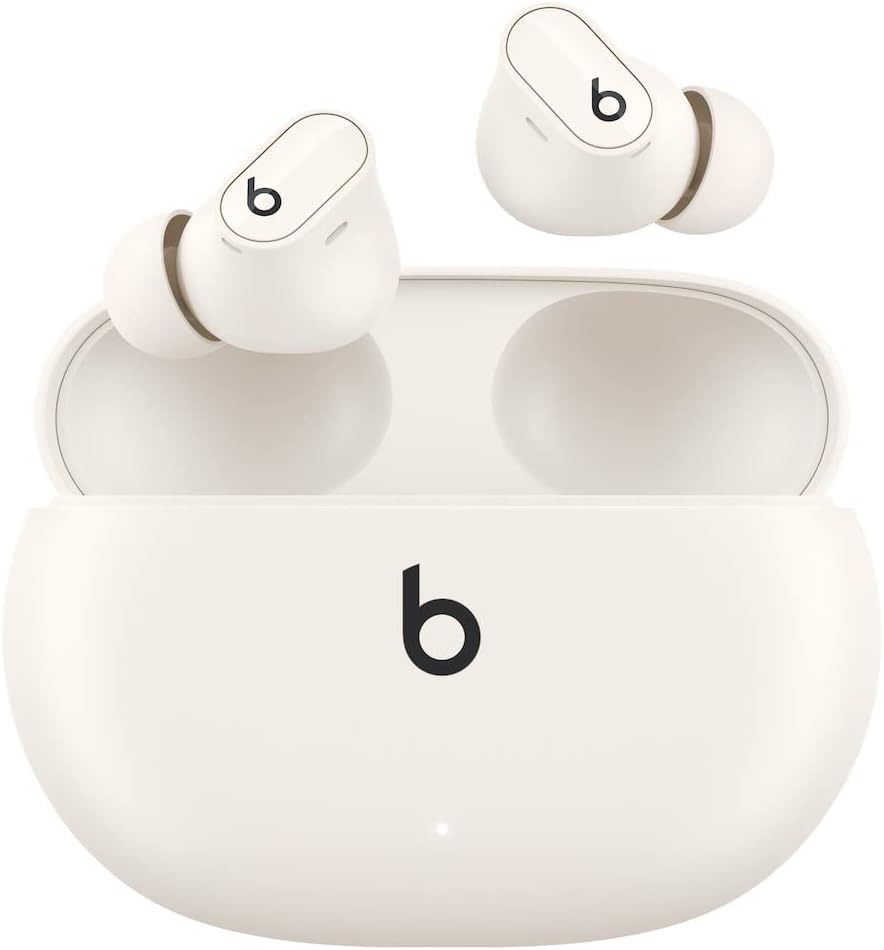 Beats Studio Buds + | True Wireless Noise Cancelling Earbuds, Enhanced Apple & Android Compatibility, Built-in Microphone, Sweat-Resistant Bluetooth Headphones, Spatial Audio – Ivory