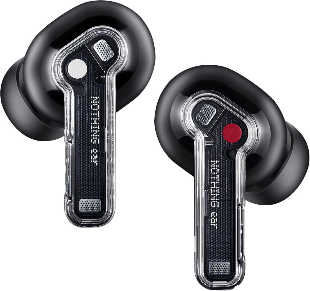 Nothing Ear wireless ear buds with Hi-Res Audio, Smart Active Noise Cancelling, Advanced equalizer and up to 40.5 hours of listening time - Black
