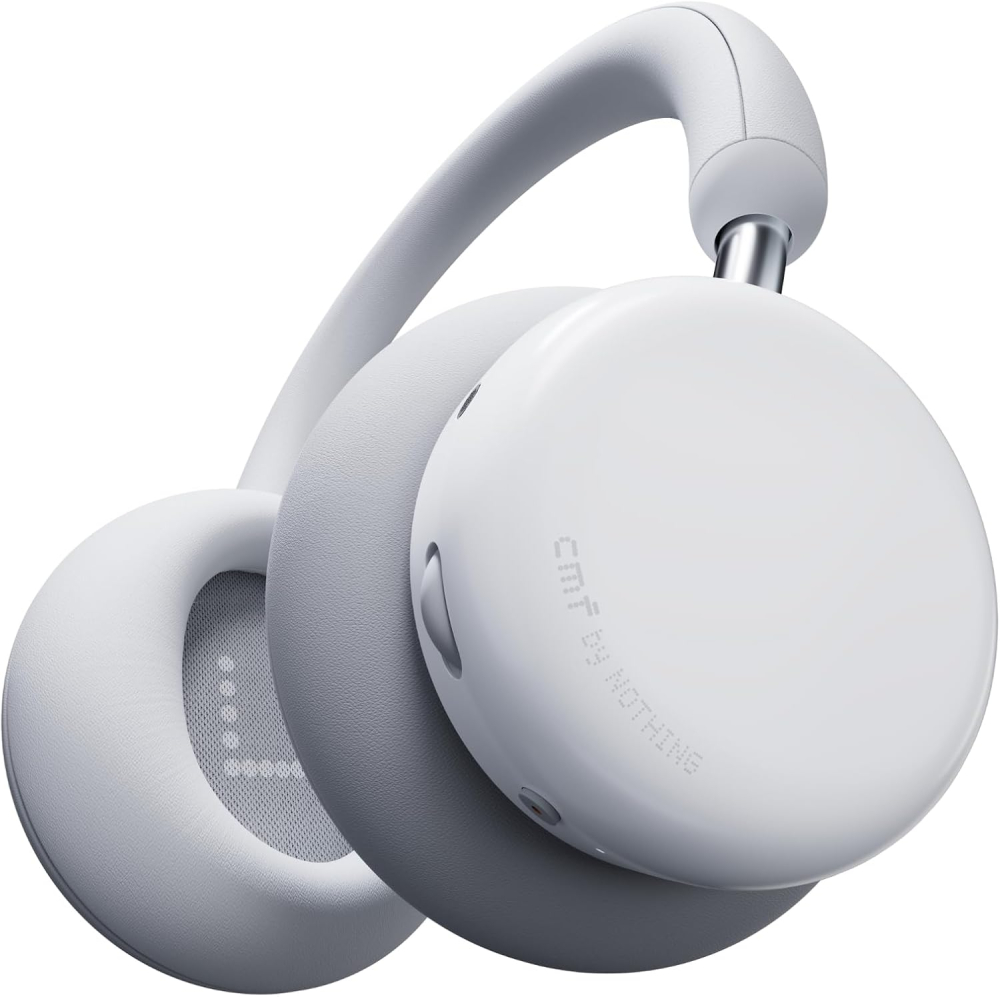 CMF Headphone Pro - Bluetooth Wireless Over Ear Headphones, Up to 100 Hours of Battery Life, Active Noise Cancelling, Hi-Res with LDAC support, Spatial Audio- Light Grey