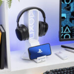 Paladone PlayStation 3-in-1 Headphone Stand and Tech Charging Station with Console Controller Cradle and 2 USB-C Ports, RGB Colour Changing Light Panel, Officially Licensed Gift for Gamers - Image 2