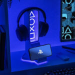 Paladone PlayStation 3-in-1 Headphone Stand and Tech Charging Station with Console Controller Cradle and 2 USB-C Ports, RGB Colour Changing Light Panel, Officially Licensed Gift for Gamers - Image 3