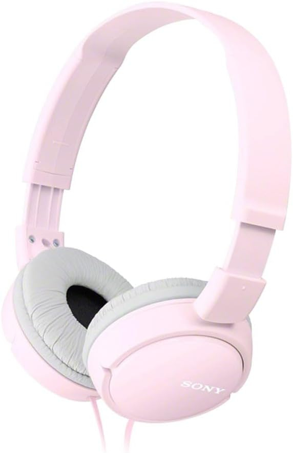 Sony MDR-ZX110 Wired Overhead Headphones, Neodymium Dynamic Drivers, Swivel Fold Design - Pink