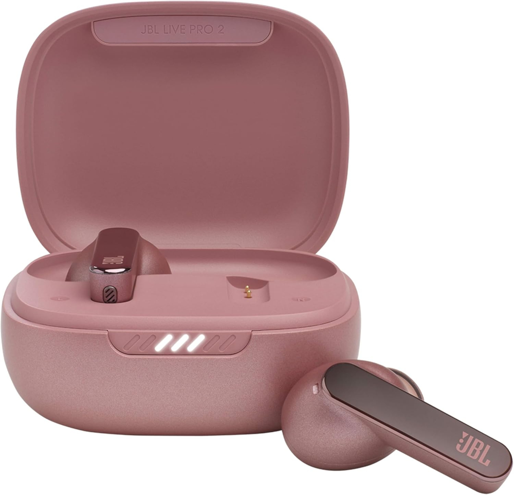 JBL Live Pro 2 TWS In-Ear Bluetooth Headphones, Water-Resistant Noise-Cancelling Earphones with 40 Hours of Battery Life, Rose