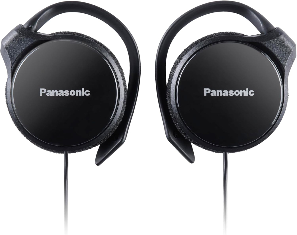 Panasonic RP-HS46E-K On-Ear Earphones Ultra-Slim Profile,High Gloss Finish,Enhanced 30mm Hi-Fi Drivers,Comfort Secure Fit with Ergonomic Ear Hook,,Built-In Mic Control-Stylish Black