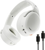 Skullcandy Crusher ANC 2 Wireless Over-Ear Bluetooth Headphones with Extra USB-C Charging Cable, Multi-Sensory Bass, Active Noise Cancelling, 60 Hours Battery, Microphone iPhone Android - Bone