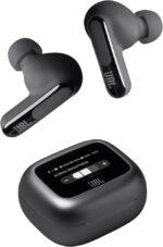 JBL Live Beam 3, Wireless Earbud Headphones with Bluetooth, 48h Battery Life, True Adaptive Noise Cancelling and High-Resolution JBL Signature Sound, IP55 Waterproof, Closed-Back Stick Design, Black