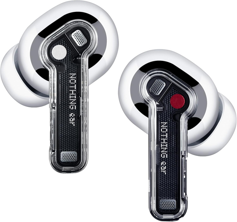 Nothing Ear wireless ear buds with Hi-Res Audio, Smart Active Noise Cancelling, Advanced equalizer and up to 40.5 hours of listening time - White