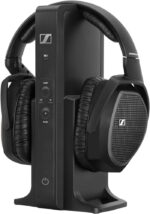 Sennheiser RS 175 RF Wireless Headphones For TV System with Bass Boost and Surround Sound Modes, Compact and Ergonomic, Over Ear Headphones for TV Listening, Gaming, Black