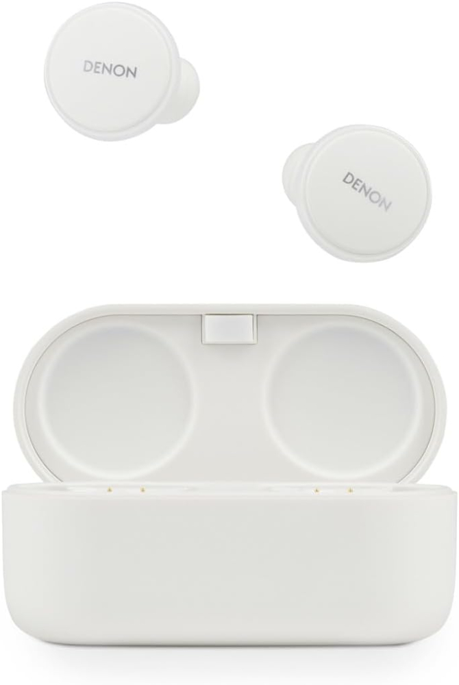 Denon PerL Pro True Wireless Earbuds, Personalised Sound Profile, Noise Cancelling Earbuds, Water Resistant Earphones, with Built in Microphones and Long Battery Life - White
