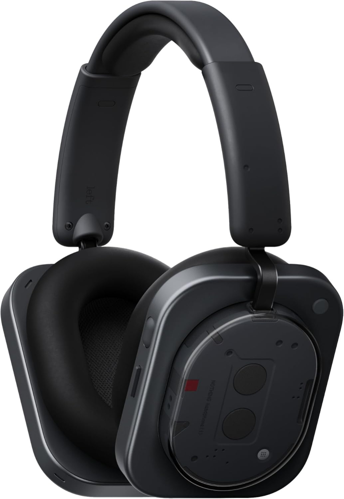 Nothing Headphone (1) Wireless Over Ear Headphones with Active Noise Cancelling, Up to 80 Hours of Battery Life, Hi-Res, Spatial Audio, Water Resistance - Black
