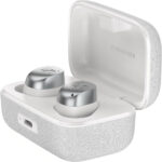 Sennheiser MOMENTUM True Wireless 4 Smart Wireless Earbuds, Bluetooth 5.4, Crystal-Clear Sound, Noise Cancelling Earbuds, Comfortable Design, Up to 30 HR Playtime, Adaptive ANC, Auracast, White Silver