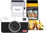 Kodak Mini Shot 2 Retro 4PASS Instant Camera and Portable Photo Printer 2-in-1, 5.3×8.6 Centimeters Instant Prints, 38 Sheet Bundle, White
