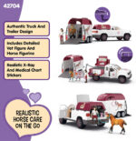 SCHLEICH Horse Club - 90 PC Mobile Vet with Trailer Playset - Includes Toy Horse Figurine, Poseable Veterinarian Figure, Moveable Truck and Accessories - Interactive Play Toys for Kids Ages 5+| 42704 - Image 3